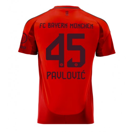 Pánský Fotbalový dres Bayern Munich Aleksandar Pavlovic #45 2024-25 Domácí Krátký Rukáv